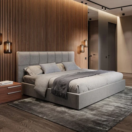 Tressa Fabric Headboard Bed