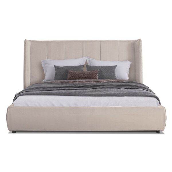 Emilia Beige Velvet Bed - Image 2