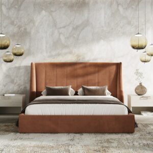 Modern Burnt Upholstered Bed