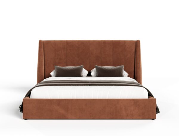 Modern Burnt Upholstered Bed - Image 2