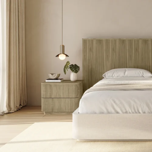 Modern Nightstand Greige Oak