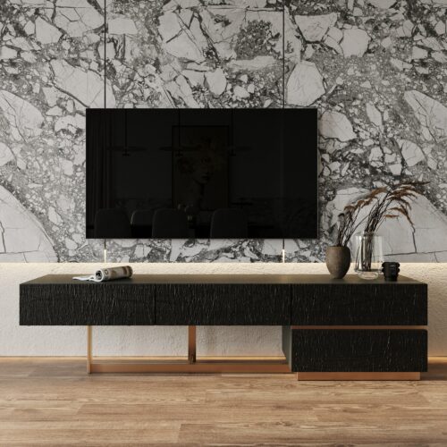 Modern Black Ash Tv Unit