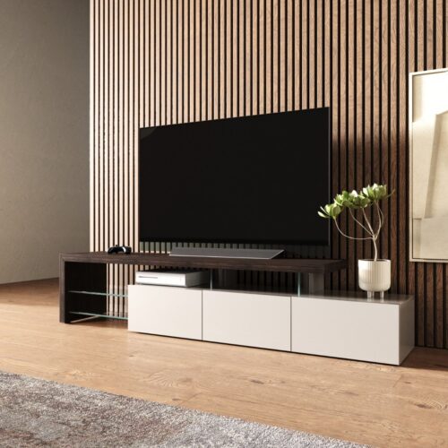 Modern Smoked Oak TV Stand