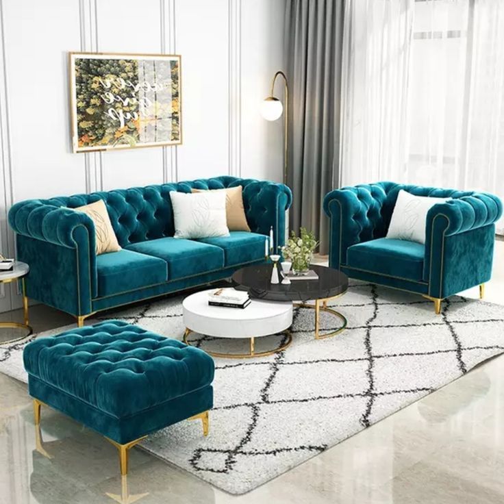 tufted sofa set