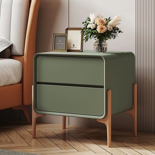 Olive Wood Leg Nightstand