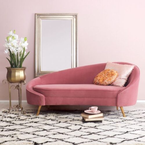 Blush Haven Velvet Chaise Lounge