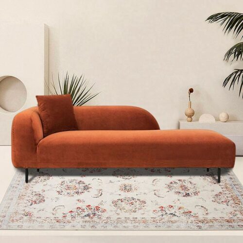 Terracotta Haven Velvet Chaise Lounge