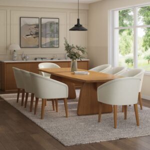 Scandina Luxe 8-Seater Curved Arm Dining Set
