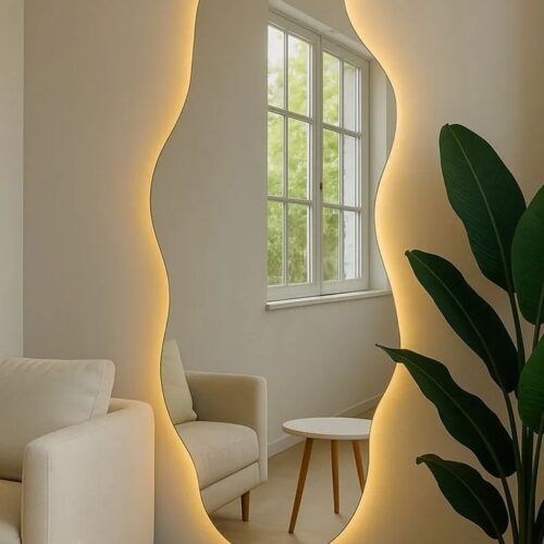 Organic Shape LED Backlit Mirror