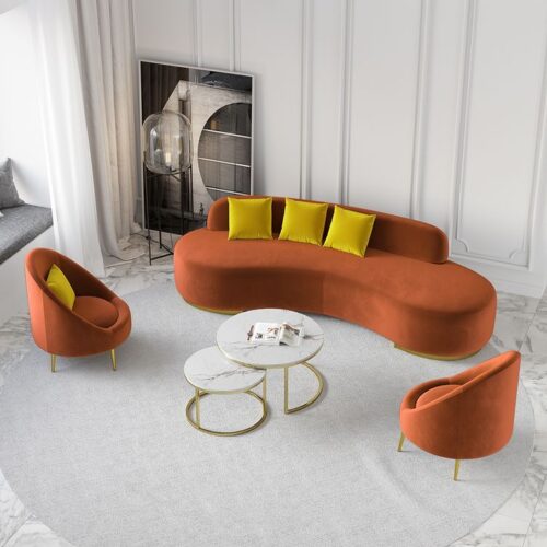Solenza Flanelette Curved Sofa Set
