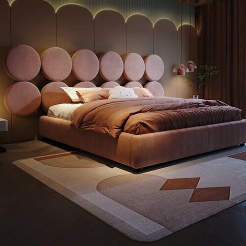 Circle Panel Upholstered Bed