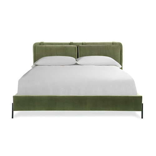Olive Aura Velvet Bed
