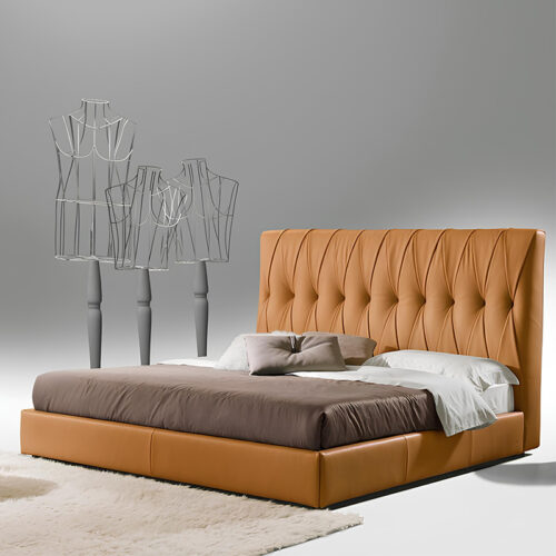 Taverno Luxe Tufted Leather Bed