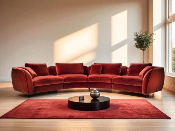 Aurezzo Curved Velvet Sectional Sofa