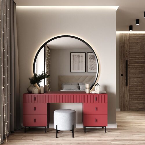 Crimson Luxe Dressing Table