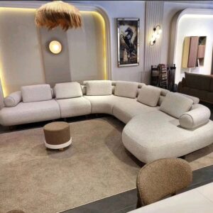 Curvola Neutral Fabric Sectional Sofa