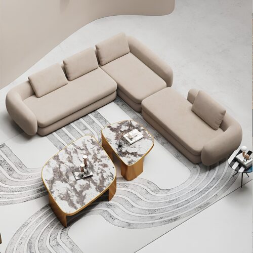 Elarra Frosted Fabric Sectional Sofa