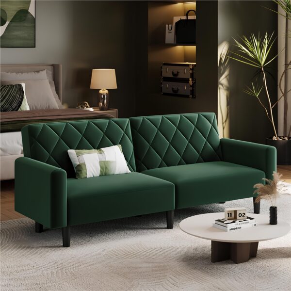 Emerelle Diamond Tufted Upholstered Sofa Couch