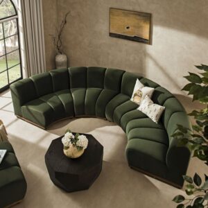 Granvia Half-Moon Velvet Sectional Sofa
