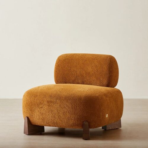 Lunara Mustard Textured Armchair