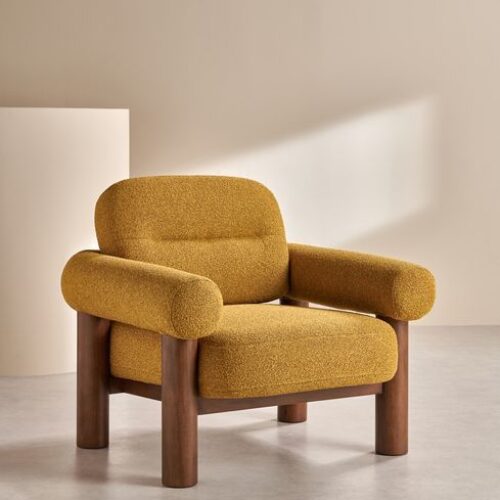 Maxton Ochre Boucle Arm Chair