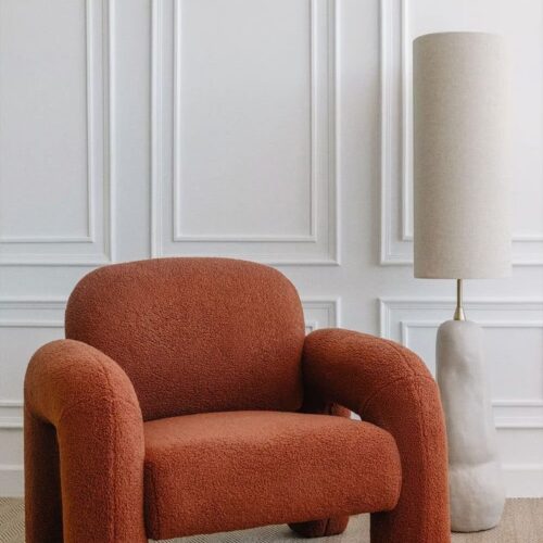 Roma Curved Boucle Arm Chair