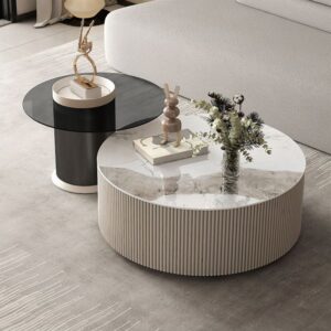 marble top luxe coffee table set